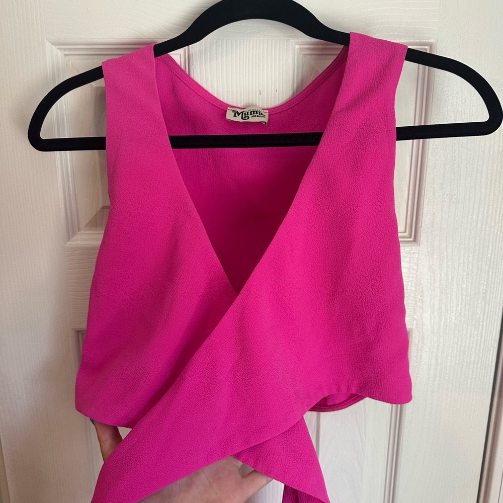 Show Me Your MuMu Multicolored Sleeveless Wrap Crop Top